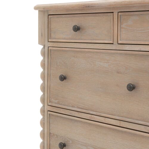 Arti Lime-wash Oak 7 Drawer Chest - Image 4