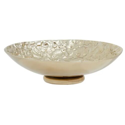 Round Hammered Metal Bowl In Gold Or Silver - Image 2