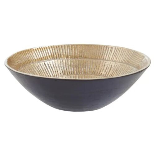 Mali Decorative Bowl – Textured Gold & Smooth Black Finish - Image 5