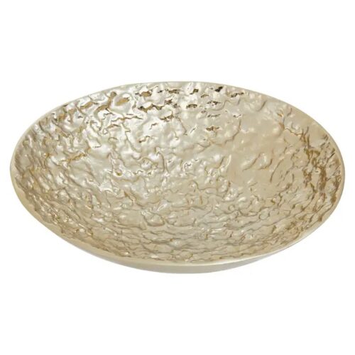Round Hammered Metal Bowl In Gold Or Silver - Image 3
