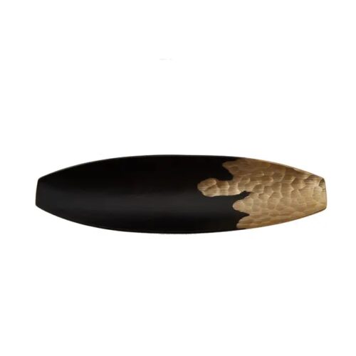 Arto Black Metal Dish with Gold Mottled Design - Image 5