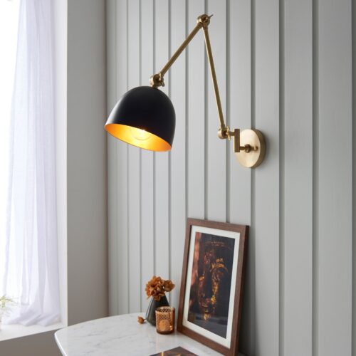 Lee 1 Lamp Wall Light with Matt Black Shade - Image 7