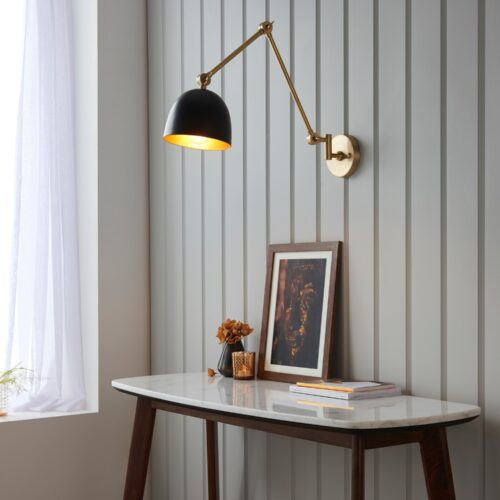 Lee 1 Lamp Wall Light with Matt Black Shade - Image 6
