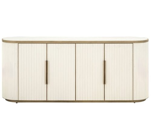 Elegant Tivi White and Gold 4 Door Sideboard - Image 2