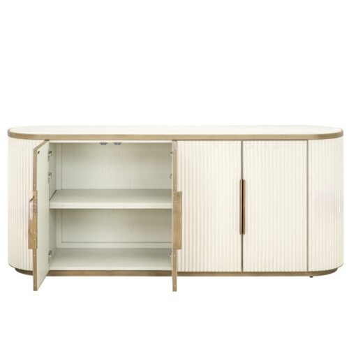 Elegant Tivi White and Gold 4 Door Sideboard - Image 4
